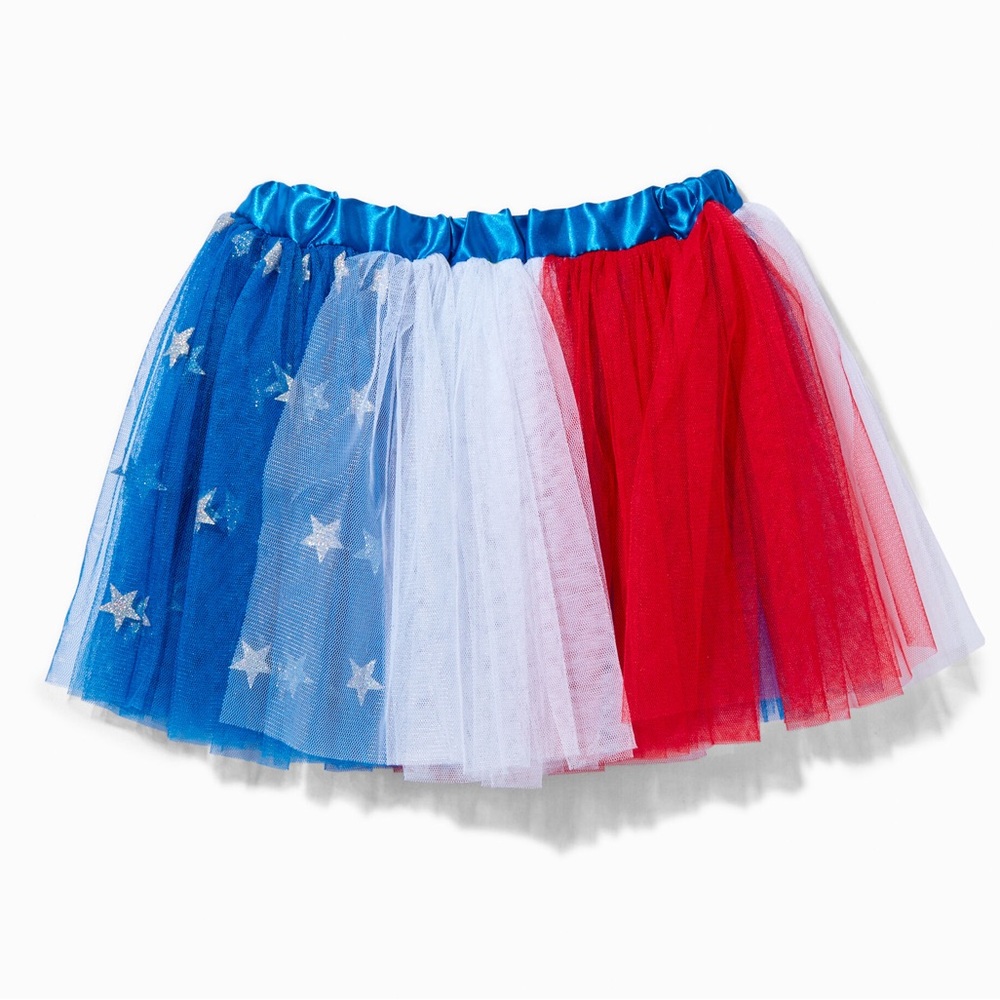 Costume Claire’s tutu patriotic, American Stars and Stripes skirt Halloween kids